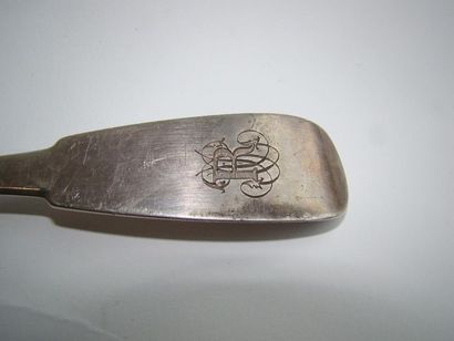 Cuiller à ragoût en argent. Modèle uniplat,...