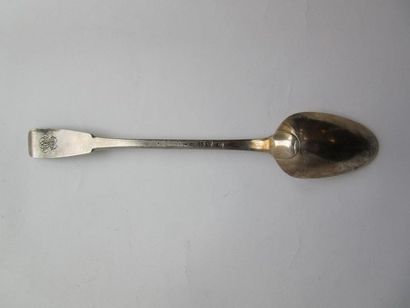 Cuiller à ragoût en argent. Modèle uniplat,...