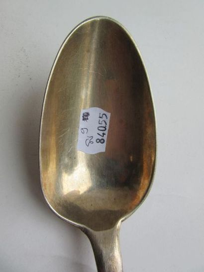 Cuiller à ragoût en argent. Modèle uniplat,...