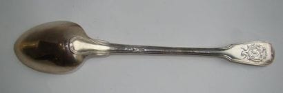 Cuiller à ragoût en argent. Modèle à filets,...