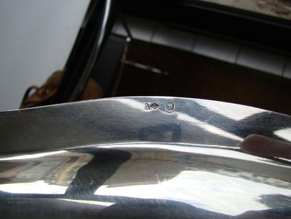 Plat à poisson en argent. Modèle à contours...