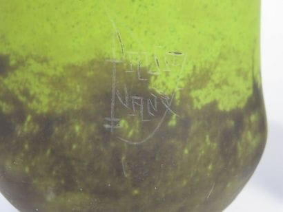 DAUM Nancy Paire de vases oblongs en verre...