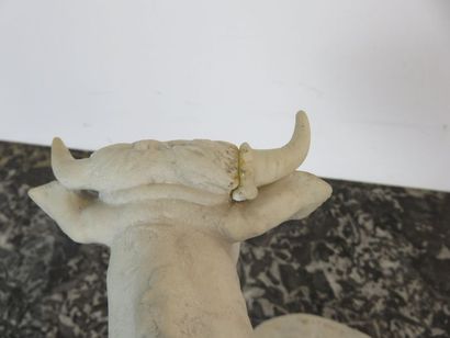 Charles VALTON Groupe en marbre blanc figurant...