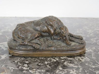 GAYRARD Paul, 1807-1855 Lévrier Barzoï couché...