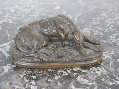 GAYRARD Paul, 1807-1855 Lévrier Barzoï couché...