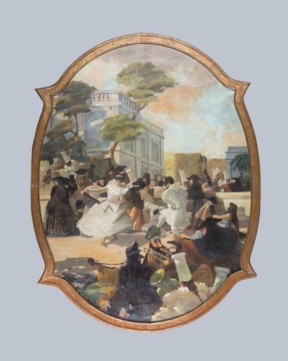 Ecole française du XXe siècle Scène de fête...