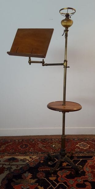 Pupitre de violoniste en acajou, bronze et...