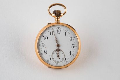 Montre de poche en or 750 millièmes, fond...