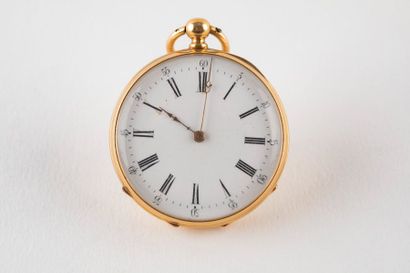 Montre de poche en or 750 millièmes, fond...