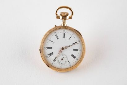 Montre de poche en or 750 millièmes, fond...