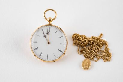 Montre de poche en or 750 millièmes, cadran...