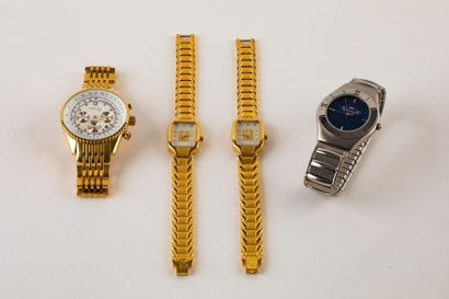 Un lot de quatre montres à quartz