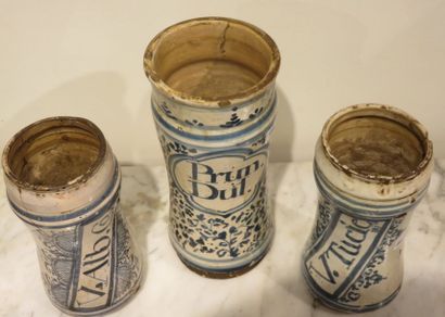 ESPAGNE, CATALOGNE
Deux Albarelli à décor...