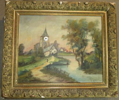 TABLEAU HOLOGE MUSICALE. Huile sur toile...