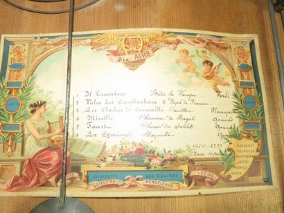 TABLEAU HOLOGE MUSICALE. Huile sur toile...