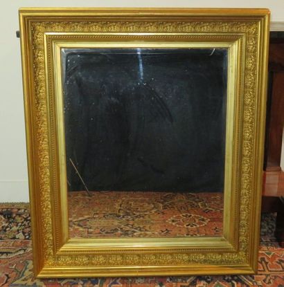 MIROIR RECTANGULAIRE à encadrement en bois...