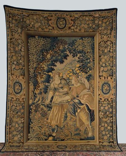 AUBUSSON
Tapisserie en laine figurant un...