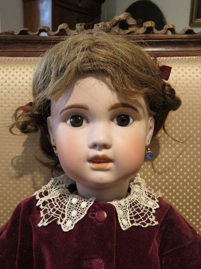 POUPEE SFBJ 1907, 75 cm. T 14, yeux verre...