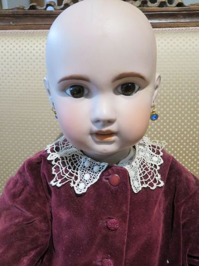 POUPEE SFBJ 1907, 75 cm. T 14, yeux verre...