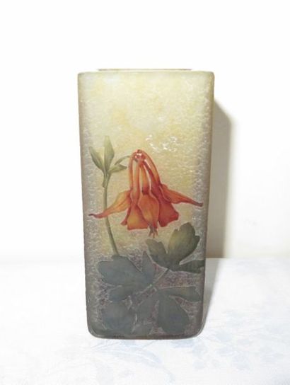DAUM Nancy
Vase quadrangulaire à décor dégagé...