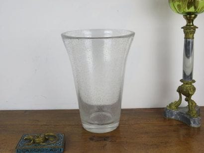 DAUM France
Grand vase en cristal bullé....