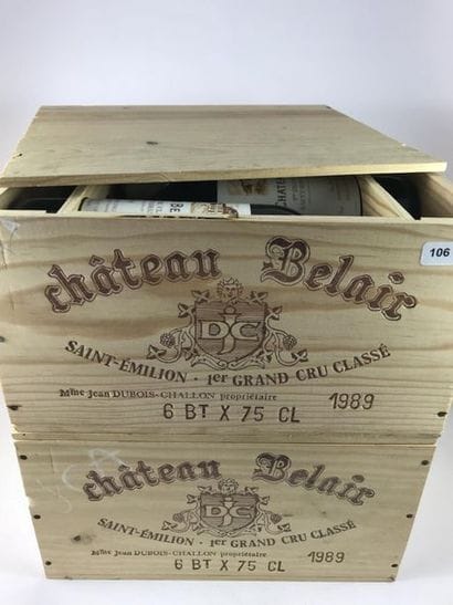 2 x 6 btls Château Belair 1989 en CBO - ...