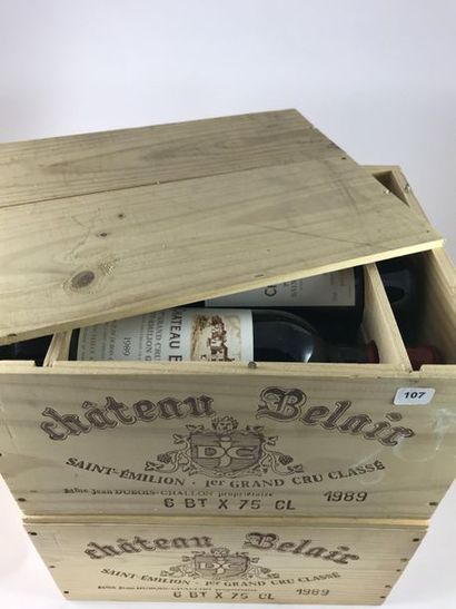 2 x 6 btls Château Belair 1989 en CBO - ...