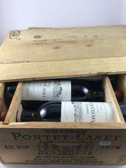 12 btls Château Pontet-Canet 1978 en CBO...