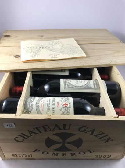 12 btls Château Gazin 1989 en CBO - Pome...