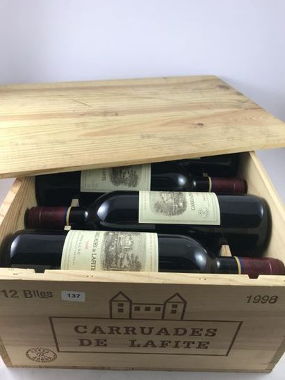 12 btls Carruades de Lafite Rothschild 1998...