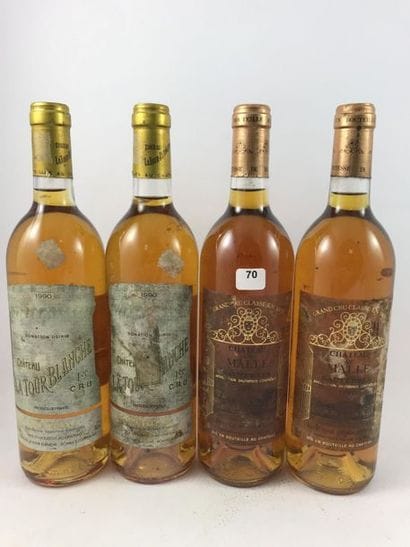 2 btls Château La Tour Blanche 1990 2 btls...