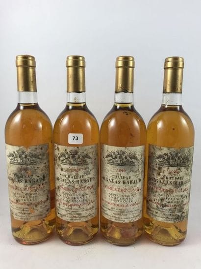 4 btls Château Sigalas Rabaud 1990 - Sau...