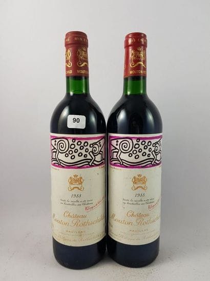 2 btls Château Mouton Rothschild 1988 - ...