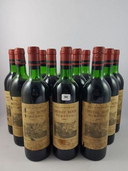 12 btls Château Nenin 1980 - Pomerol