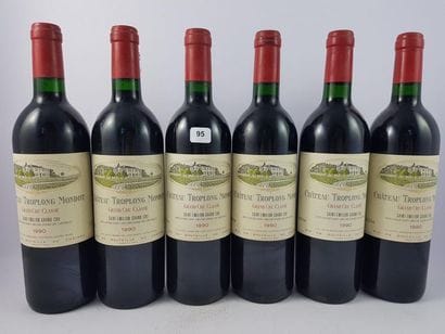 6 btls Château Troplong Mondot 1990 avec...