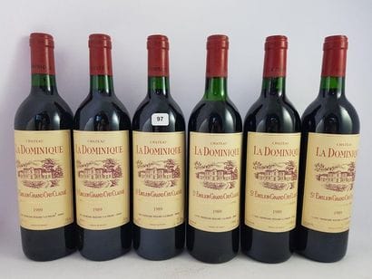 12 btls Château La Dominique 1989 en CBO...