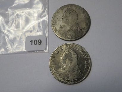 Monnaies - Louis XV - Lot de 2 x Écu aux...