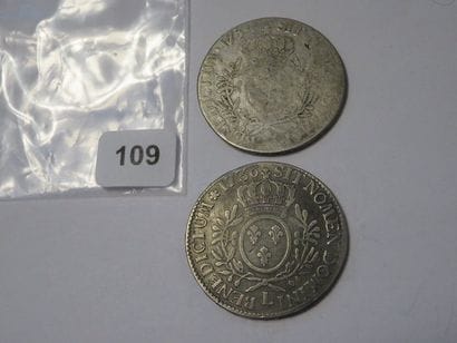 Monnaies - Louis XV - Lot de 2 x Écu aux...