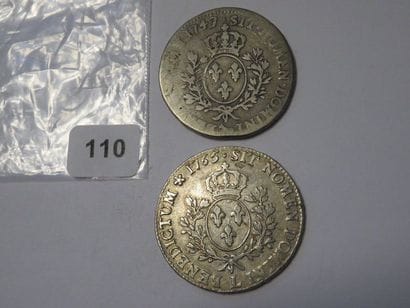 Monnaies - Louis XV - Lot de 2 x Écu au bandeau...