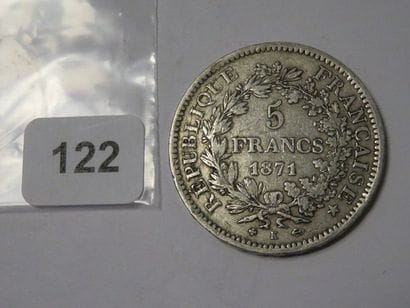 Monnaie - France - 5 Francs Hercule 1871...