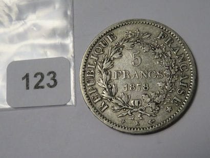 Monnaie - France - 5 Francs Hercule 1878...