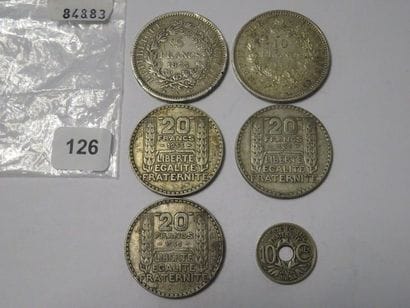Monnaie - France - Lot de 6 monnaies dont...