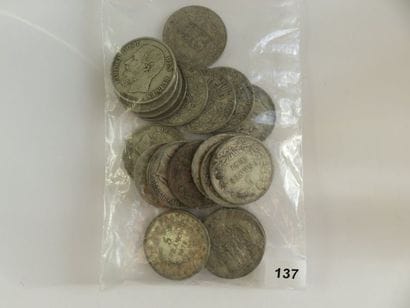 Monnaies argent - Lot de 20 x Écu de 5 F...