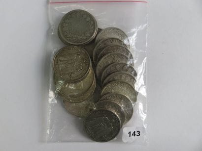 Monnaies argent - Lot de 19 monnaies en argent...