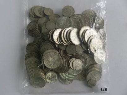 Monnaies argent - Lot de 208 monnaies Semeuse...