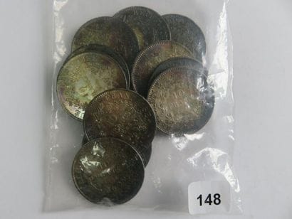 Monnaies argent - Lot de 11 x 10 Francs ...