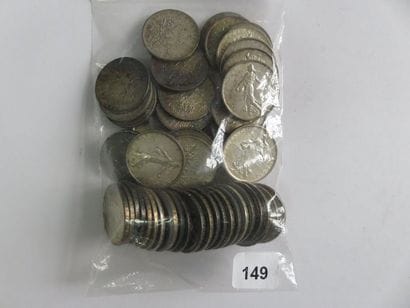 Monnaies argent - Lot de 55 x 5 Francs S...