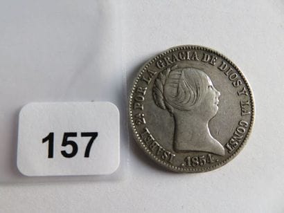 Monnaie - Espagne - 10 Reales Isabelle II...