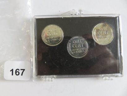 Monnaies - USA - Coffret de 3 x 1 Cent en...