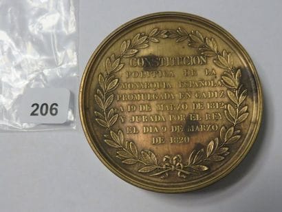 Médaille espagnole de 1820 de la Restauration...